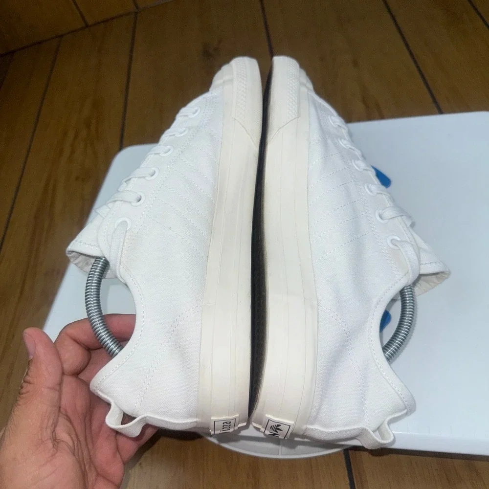 Adidas Nizza RF Low Cloud White Canvas Sneakers Mens 10 EF1883
